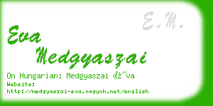 eva medgyaszai business card